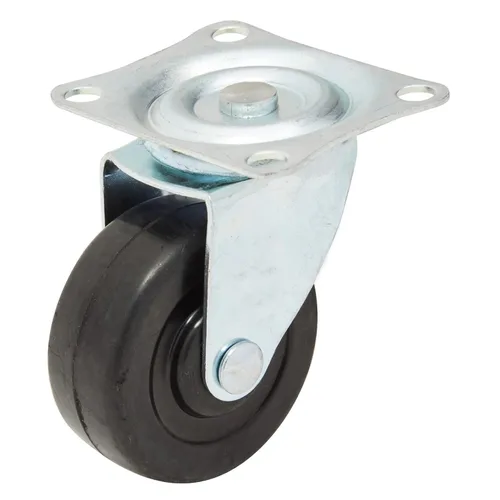 Vista 3 de Paquete de 24 ruedas giratorias de 2 pulgadas, base de goma con placa superior y rodamiento para un movimiento suave