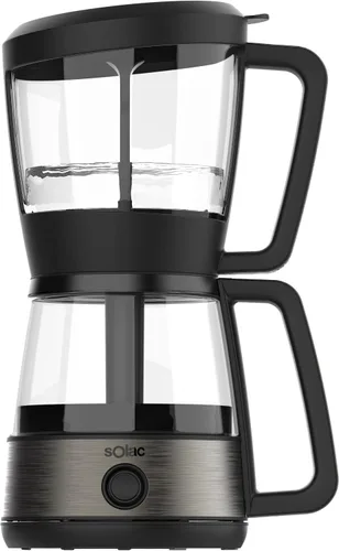 Vista 7 de SOLAC SIPHON BREWER - Cafetera al vacío 3 en 1, cafetera de té y caldera de agua, acero inoxidable cepillado y negro, 30 onzas