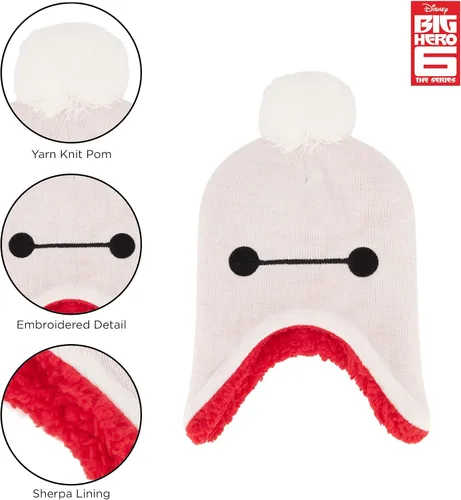 Vista 3 de Disney Boys' Winter Hat and Kids Gloves Set, Big Hero 6 Beanie for Ages 4-7