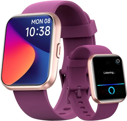 Vista 12 de Relojes inteligentes para hombre, Android y iPhone, 1.8 pulgadas HD Alexa reloj inteligente integrado con llamadas Bluetooth, IP68 impermeable Negro