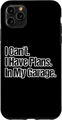 Vista 4 de Funda para iPhone 12 mini con diseño de chico de coche, con texto en inglés "I Can't I Have Planans In My Garage