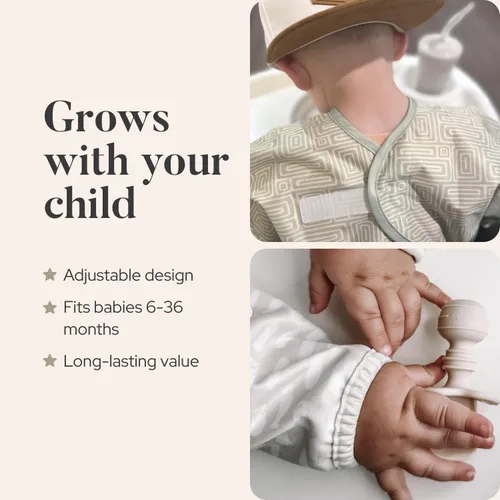 Vista 5 de Premium Baby Led Weaning Bib - Full Coverage with Lap Protection - Water-Resistant Long Sleeve Smock