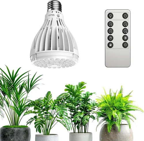 Vista 7 de Bombilla de cultivo regulable SGLEDs para plantas de interior, espectro completo con control remoto, encendido/apagado automático con temporizador