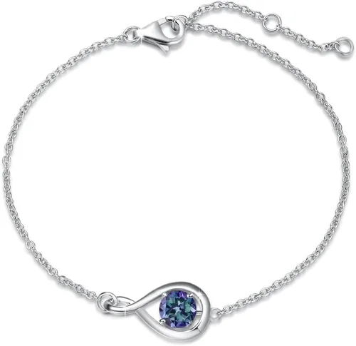 Vista 14 de FANCIME 925 Sterling Silver Infinity Birthstone Bracelets for Women abr-04