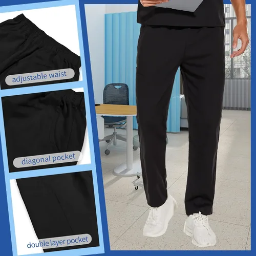 Vista 2 de niaahinn Conjunto de ropa quirúrgica para hombre y mujer, uniforme médico, unisex, ropa de trabajo, camiseta y pantalón clásico