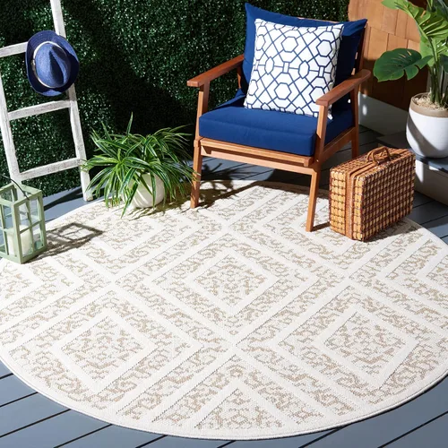 Vista 9 de SAFAVIEH Alfombra lavable para exteriores Global Collection – Alfombra de pasillo de 2.2 x 8 pies, beige claro y marrón, no desprende pelusa y fácil