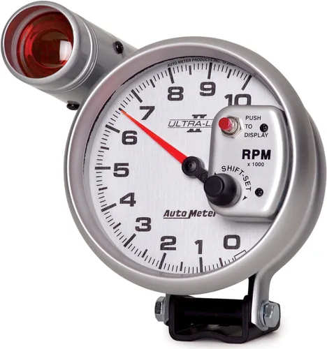 Vista 2 de Auto Meter 4999 Ultra-Lite II 5" 10000 RPM Pedestal Mount Shift-Lite Tacómetro