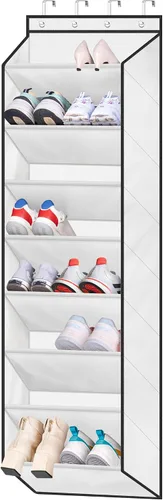 Vista 21 de SLEEPING LAMB Zapatero para puerta, organizador de zapatos para puerta de niños para colgar en el armario, almacenamiento estrecho para zapatos