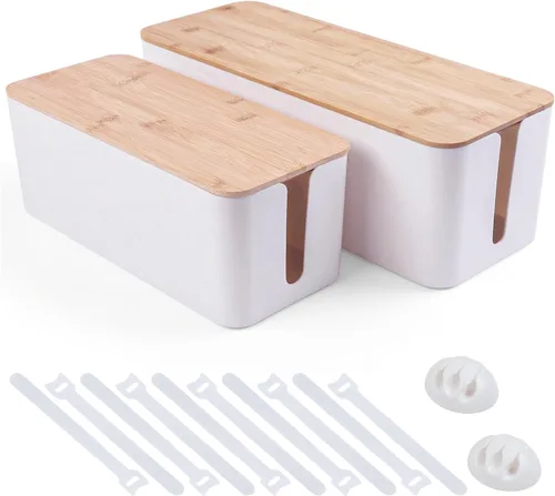 Vista 8 de Tuwechen Caja de gestión de cables, caja organizadora de cables