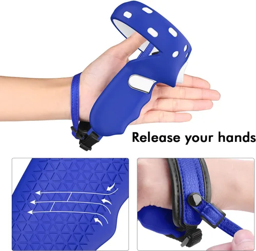 Vista 6 de Controller Grips Cover for Oculus Quest 2Anti-Leakage Silicone Face Cover for Oculus Quest 2 with Lens Protective Cover and VR Shell Accessories Set