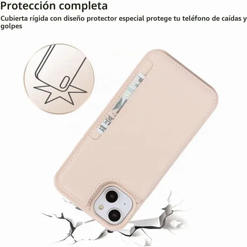 Vista 8 de iCoverCase Compatible con iPhone 13 Funda de Teléfono con Portarjetas, Funda Billetera para Mujeres y Hombres Bloqueo RFID Funda Protectora de Cuero