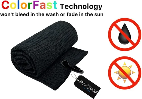 Vista 3 de Wolf Golf Towels - Golf Now Wine Later - Toalla de golf bordada divertida - Regalo de golf para mujer - Accesorios de golf para mujer, 24.00 x 16.00