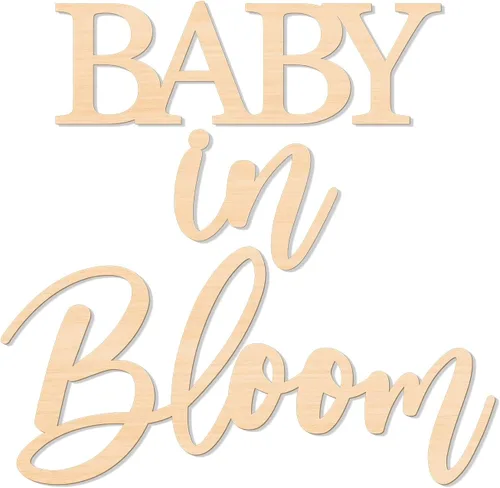 Vista 10 de Baby in Bloom - Decoraciones de madera para baby shower, letrero de madera para decoración de pared de bricolaje, telón de fondo de revelación