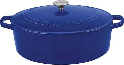 Vista 24 de Cuisinart Freidora de pollo de hierro fundido de 12 pulgadas con tapa, capacidad de 4.5 cuartos de galón, interior esmaltado de porcelana, apta