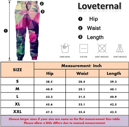 Vista 8 de Loveternal Pantalones deportivos divertidos para hombre y mujer, con estampado gráfico gráfico en 3D, pantalones deportivos
