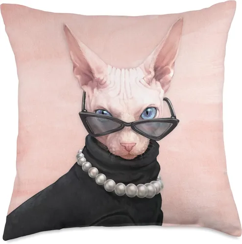 Vista 5 de Sphynx Cat Posh Sphynx - Almohada de 16.0 x 16.0 in, multicolor
