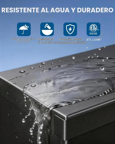Vista 6 de DEWENWILS Transformador de bajo voltaje de 200 W con 3 salidas de control independientes, transformador de paisaje con temporizador y sensor