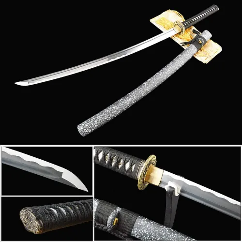 Vista 2 de 41 '' espada japonesa del samurai de Katana de Tang completo alto 1060 dragón de acero al carbono Tsuba