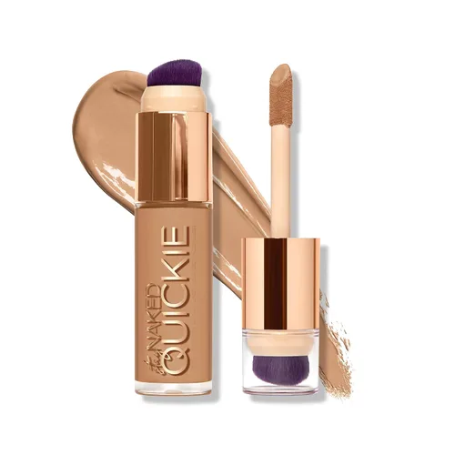 Vista 13 de Urban Decay Quickie Corrector impermeable de cobertura completa 24 horas, acabado mate natural, vitamina E hidratante, cepillo de pulido de doble