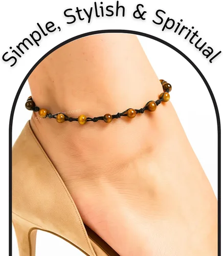 Vista 184 de Amazing Gemstone Crystal Anklet Ankle Bracelets for Women - Waterproof Beaded Healing Crystal Anklets, Plus Size Chakra Gemstone Bead Anklet