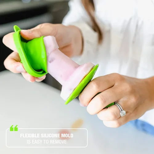 Vista 6 de Dinneractive Play Pop Popsicle Molds - Juego de 3 herramientas temáticas - Moldes de silicona reutilizables para paletas de bricolaje para niños