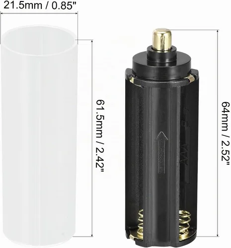 Vista 2 de uxcell AAA Batería 3x1.5V Adaptador de Almacenamiento Caso, Convertidor de Soporte de Batería 18650 para Linterna LED AAA 8 Set
