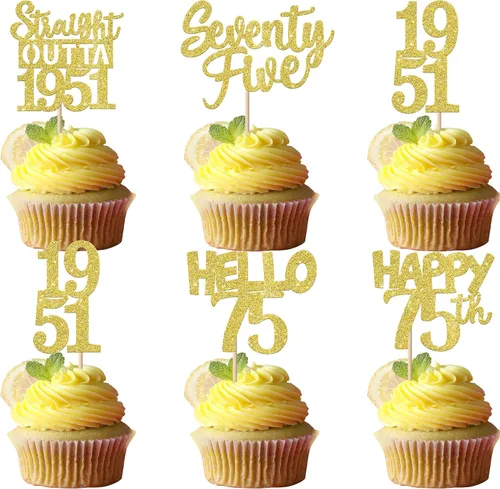 Vista 84 de 30 piezas negras para cupcakes de 10.º cumpleaños con purpurina Ten Happy 10 Straight Outta 2016 para saludos a 10 años 10 cumpleaños, boda Negro