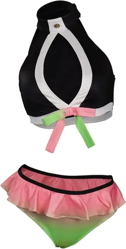 Vista 5 de Demon Kamado Nezuko - Traje de baño de verano para mujer, traje de baño Kanroji Mitsuri, traje de baño de anime Kimetsu no Yaiba Cosplay