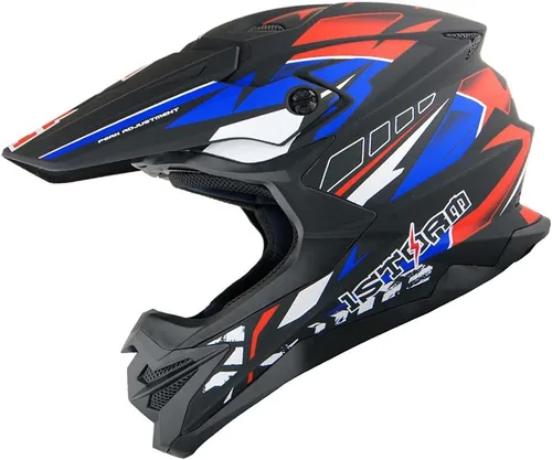Vista 18 de 1Storm - Casco de motocross para adultos, bicicleta de montaña de descenso, BMX, MX, ATV, motocicleta todoterreno, estilo Storm HF803; negro mate