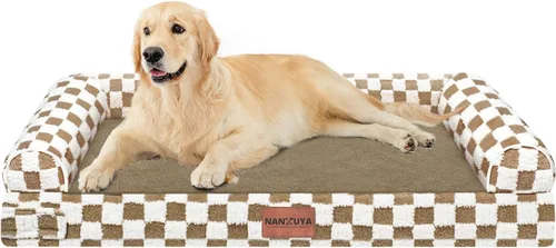 Vista 9 de NANUYA - Cama ortopédica para perros de tamaño mediano/grande, lavable: Camas con almohada para perros de tamaño mediano/grande, sofá de espuma