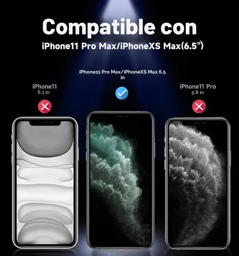 Vista 2 de MAGIC JOHN - Protector de pantalla para iPhone 11 Pro Max, fácil de instalar