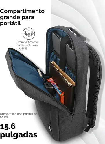 Vista 4 de Mochila para portátil Lenovo B210, 15.6 pulgadas para portátil/tableta, duradera, repelente al agua, ligera, diseño elegante, elegante para viajes