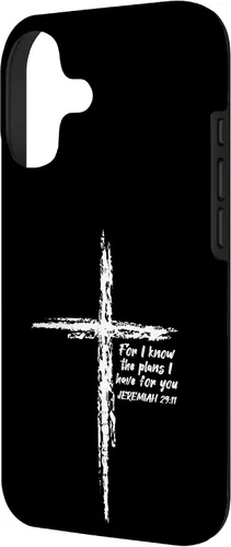 Vista 2 de Cross I Know The Plans Verse Bible Jesus God - Funda de regalo cristiana para iPhone 17
