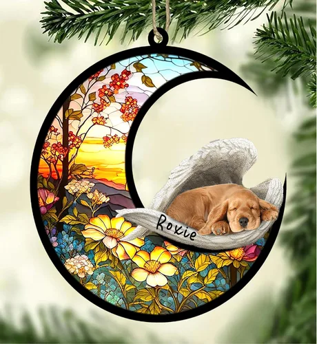 Vista 90 de Atrapasoles conmemorativo personalizado para perros, adorno navideño de Airedale Terrier, recuerdo por pérdida de mascota, regalos conmemorativos