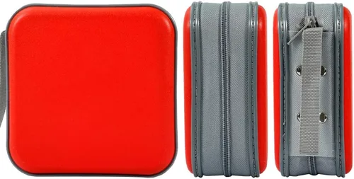 Vista 7 de Cartera para CD/DVD - Organizador de almacenamiento protector de capacidad de 40 para el hogar y el automóvil (rojo)
