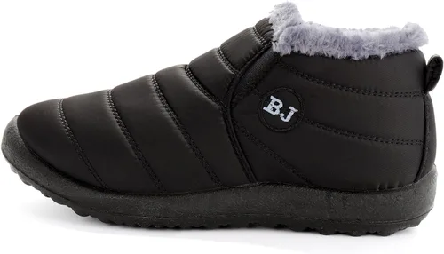Vista 2 de Botas de nieve para mujer, cálidas, con forro de piel, antideslizantes, para exteriores, impermeables, cómodos y cálidos