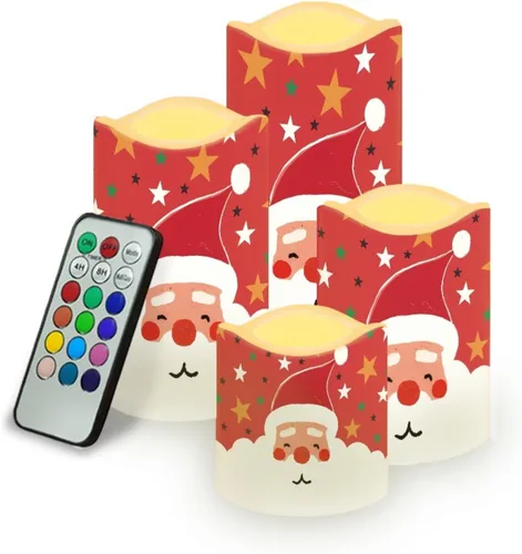 Vista 56 de Jeiento American Flag Flameless Candles 4 Pack 4th of July Home Decoration Flower American Flag LED Candles Battery Operated with Timer Remote