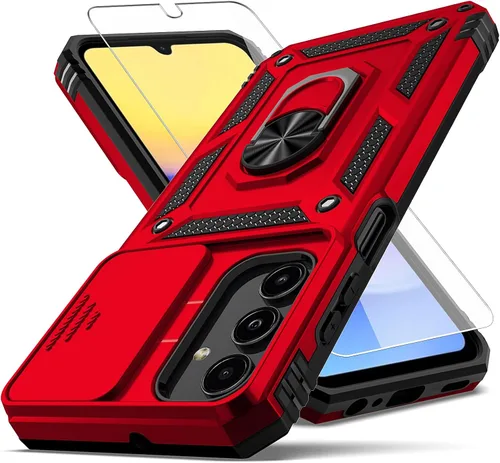 Vista 8 de Funda para Samsung Galay A15 5G, con cubierta para lente de cámara, protector de pantalla HD, [grado militar] anillo de montaje en automóvil