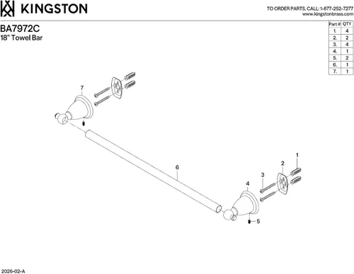 Vista 2 de Kingston Brass BA7972C - Toallero vintage inglés, 18 pulgadas, cromo pulido