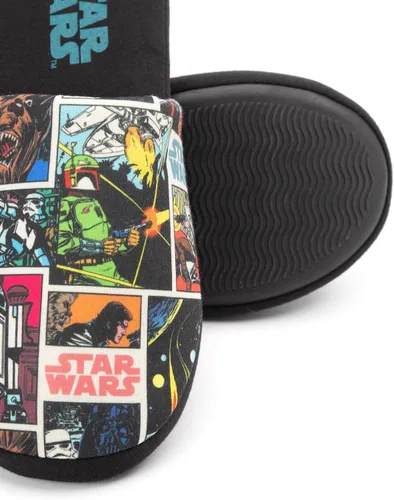 Vista 5 de Star Wars Pantuflas para hombre y adultos zapatos de casa negros sin cordones Negro
