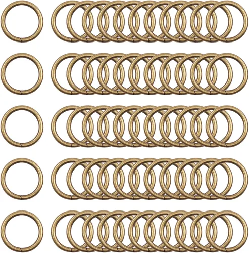 Vista 11 de Kit de 60 anillos de metal para cinturones, pasadores o anillos para macramé, cinturón de campamento, correas de perro, accesorios de sable de luz