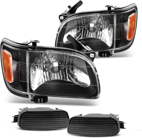 Vista 9 de DWVO Conjunto de faros delanteros compatible con camioneta Toyota Tacoma 2005 2006 2007 2008 2009 2010 2011 estilo OE carcasa cromada de repuesto