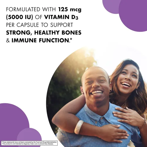 Vista 5 de Bluebonnet Nutrition Vitamina D3 5000 UI - Cápsula vegetal, ayuda en el crecimiento muscular y esquelético, colecalciferol de lanolina, D3, sin OMG