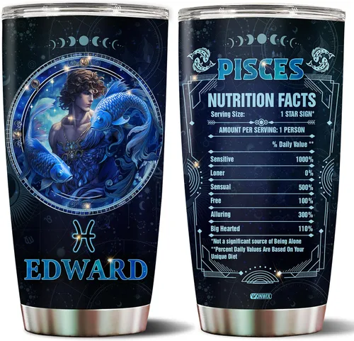 Vista 11 de Regalos personalizados de acuario para hombres, taza de café de acero inoxidable de 20 onzas, constelación del zodiaco, astrología, regalo