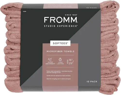 Vista 11 de Toallas de microfibra Fromm Softees para peluqueros, barberos, spa, gimnasio en Aqua, 16" por 29", 10 unidades. Toalla perfecta para el cuidado
