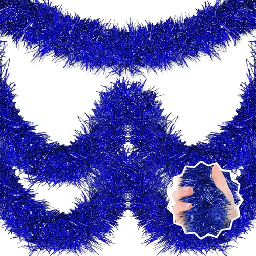 Vista 15 de Guirnalda de Oropel de Navidad Negra de 50 Pies, Pancarta de Giro de Papel Metálico, Serpentinas de Oropel Colgantes para Pared, Telón de Fondo