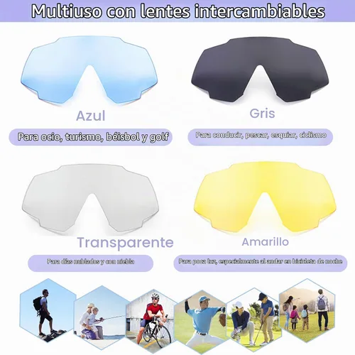 Vista 4 de Youth Viper Polarized Sunglasses for Kid Boys Girls Age 10-15 4 Interchangeable Lenses UV400 Glasses for Cycling Baseball