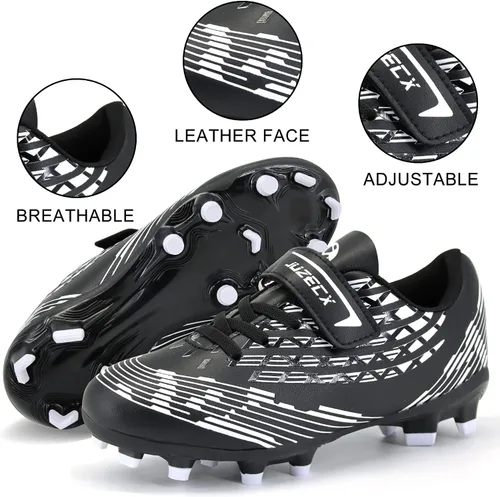 Vista 6 de Zapatos de fútbol para niños y niñas, zapatos de fútbol FGAG para interiores y exteriores, zapatos de entrenamiento para adolescentes