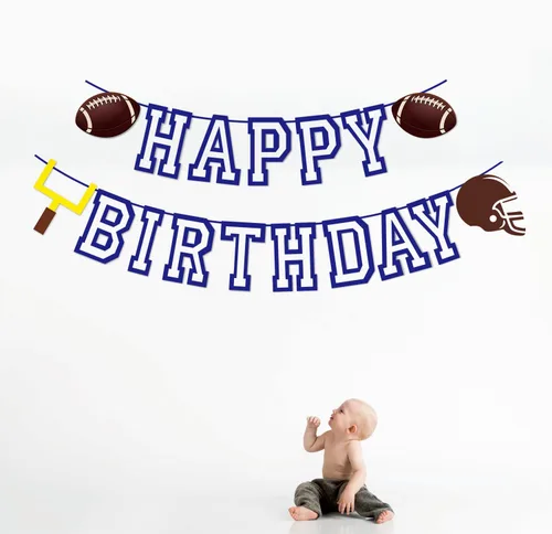 Vista 6 de Cartel de feliz cumpleaños de fútbol, decoraciones de fiesta de fútbol, letrero de feliz cumpleaños para decoración temática deportiva