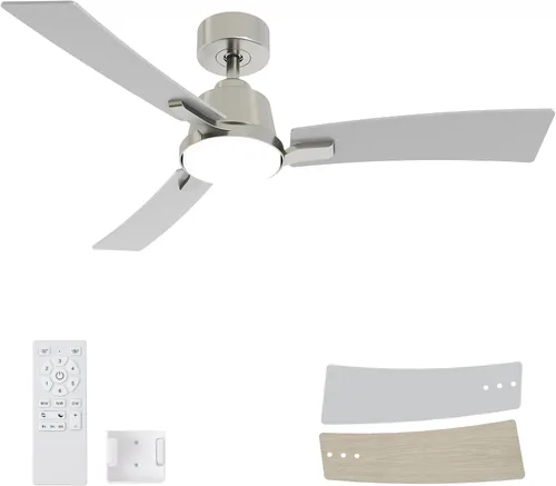 Vista 9 de Ventiladores de techo negros de 52 pulgadas con luces, ventilador de techo